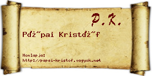 Pápai Kristóf névjegykártya