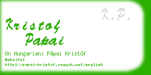 kristof papai business card
