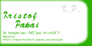 kristof papai business card